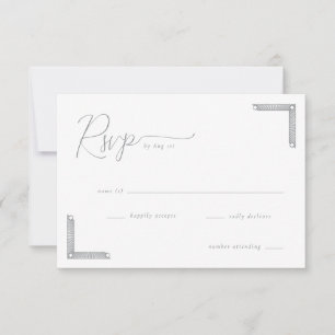 Tarjeta de RSVP en escala de grises elegante