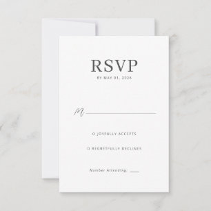 Tarjeta de RSVP en escala de grises elegante