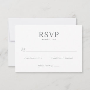 Tarjeta de RSVP en escala de grises elegante