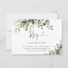 Tarjeta de RSVP en línea para boda de eucalipto