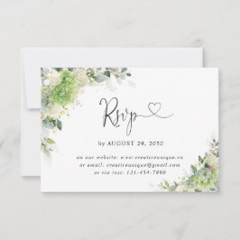Tarjeta de RSVP en línea para boda de Hortensias B