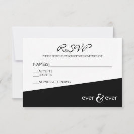 Tarjeta de RSVP Ever & Ever Black Angle
