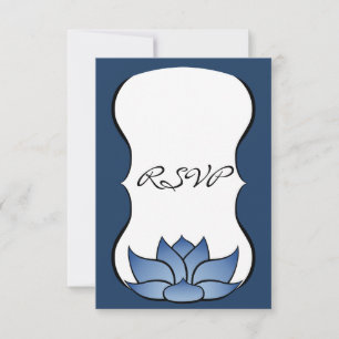 Tarjeta de RSVP Exquisito Loto en Azul