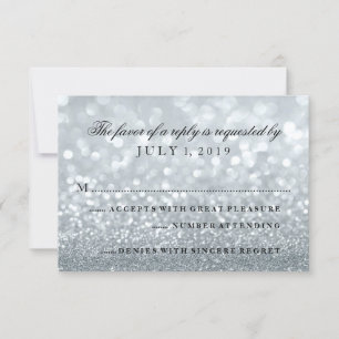 Tarjeta de RSVP - Fab Glit Plateado