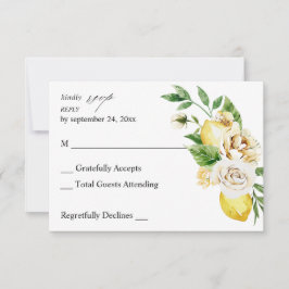 Tarjeta de RSVP floral de limón sin comida V2