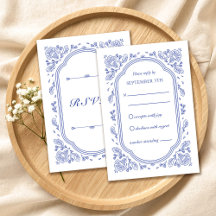 Tarjeta de RSVP Floral de Romance Vintage