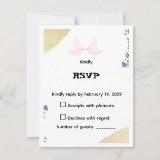 Tarjeta de RSVP floral elegante