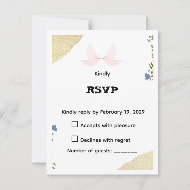 Tarjeta de RSVP floral elegante (Anverso)