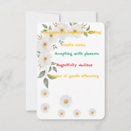 Tarjeta de RSVP floral elegante – boda personaliza