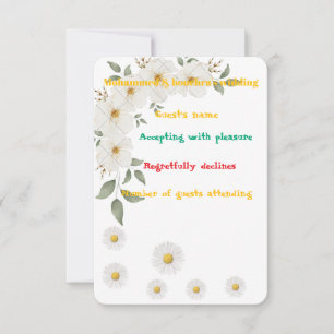 Tarjeta de RSVP floral elegante – boda personaliza