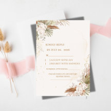 Tarjeta de RSVP floral elegante | Flores blancas y