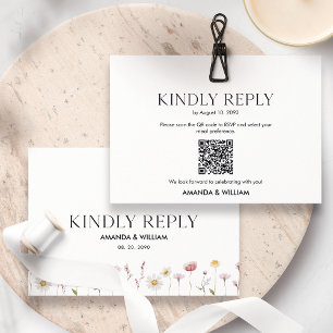 Tarjeta de RSVP floral elegante para bodas