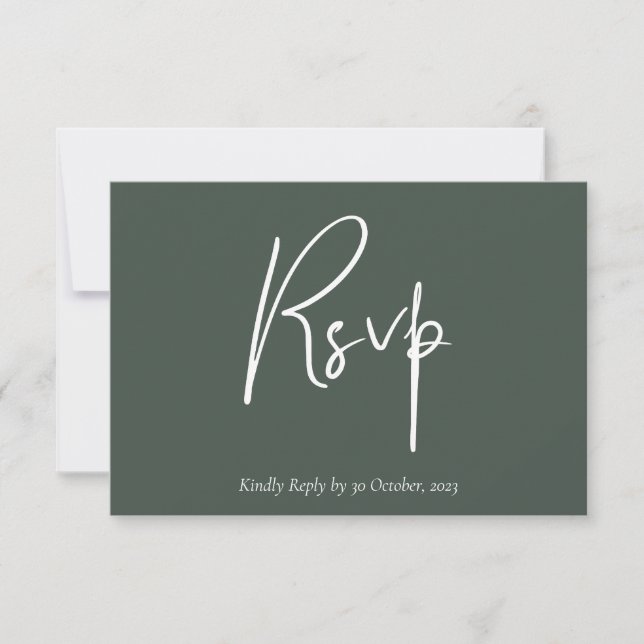 Tarjeta de RSVP floral minimalista (Anverso)