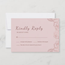 Tarjeta de RSVP floral rosa malva elegante