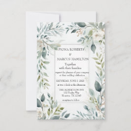 Tarjeta de RSVP Floral Rústica Botánica