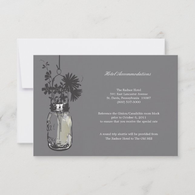 Tarjeta de RSVP Flores Silvestres & Frasco de Maso (Anverso)