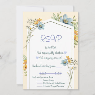 Tarjeta de RSVP geométrica de flores silvestres az