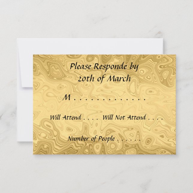 Tarjeta de RSVP Gold (Anverso)
