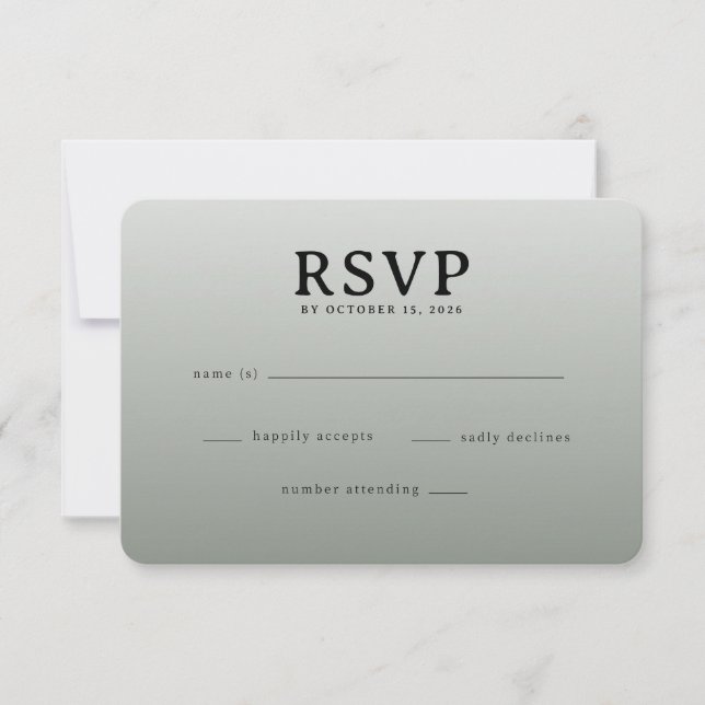 Tarjeta de RSVP Gris Elegante (Anverso)