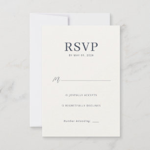 Tarjeta de RSVP gris elegante