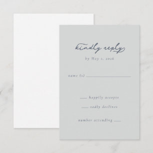 Tarjeta de RSVP Gris Elegante