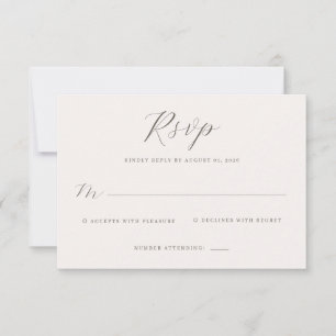 Tarjeta de RSVP Gris Elegante