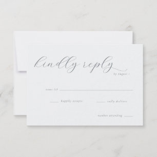 Tarjeta de RSVP gris elegante