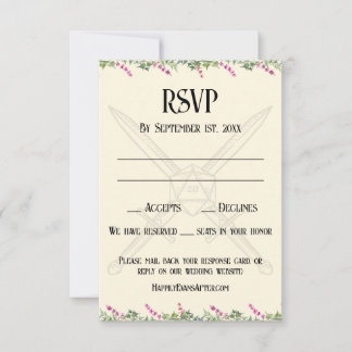 Tarjeta de RSVP inspirada en la Espada Floral Rosa