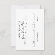 Tarjeta de RSVP Larga y Elegante