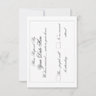 Tarjeta de RSVP Larga y Elegante