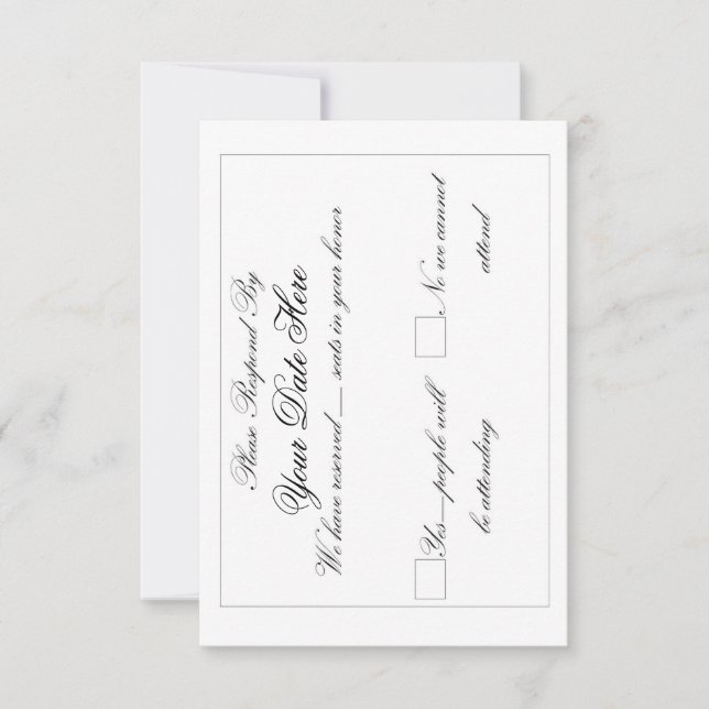 Tarjeta de RSVP Larga y Elegante (Anverso)