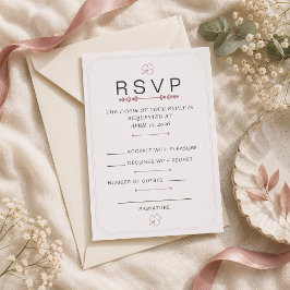 Tarjeta de RSVP Mínima Rosa Polvorienta Editable