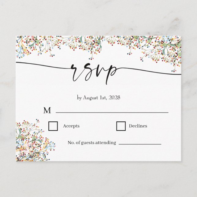 Tarjeta de RSVP Minimalista Elegante (Anverso)