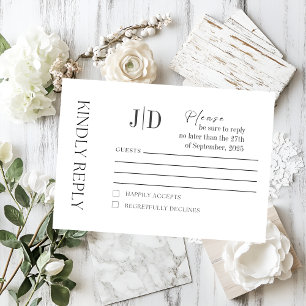 Tarjeta de RSVP Minimalista Elegante   Moderna y c