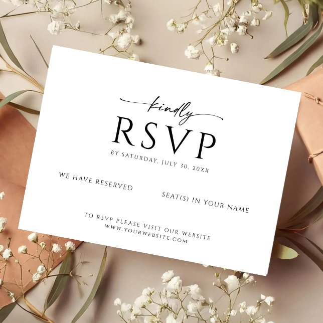 Tarjeta de RSVP minimalista moderna con letra amab (Subido por el creador)