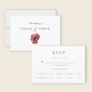 Tarjeta de RSVP minimalista moderna con opciones d