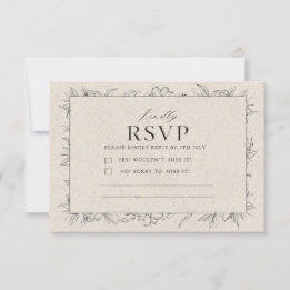 Tarjeta de RSVP minimalista moderna elegante crema