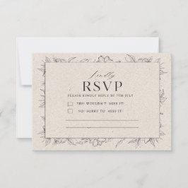 Tarjeta de RSVP minimalista moderna elegante crema
