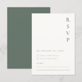 Tarjeta de RSVP Minimalista Sage