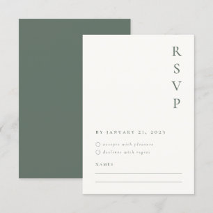 Tarjeta de RSVP Minimalista Sage