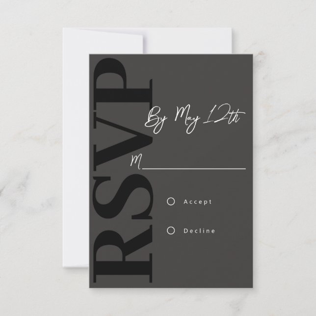 Tarjeta de RSVP moderna (Anverso)
