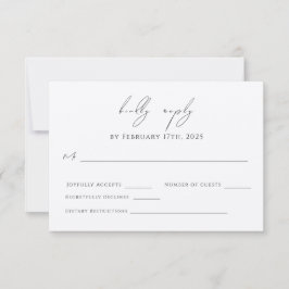 Tarjeta de RSVP moderna minimalista simple elegant