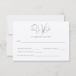 Tarjeta de RSVP Moderna Minimalista Simple y Elega