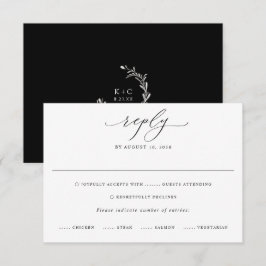 Tarjeta de RSVP moderna sofisticada para tu boda