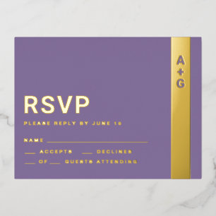 Tarjeta de RSVP Morada