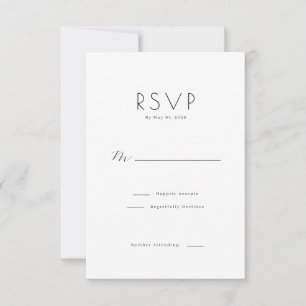 Tarjeta de RSVP Negra Elegante