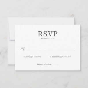Tarjeta de RSVP negra elegante