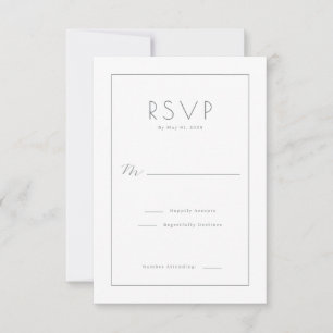 Tarjeta de RSVP Negra Elegante