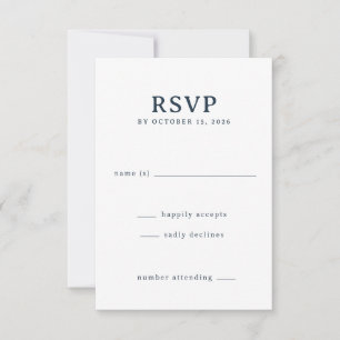 Tarjeta de RSVP Negra Elegante