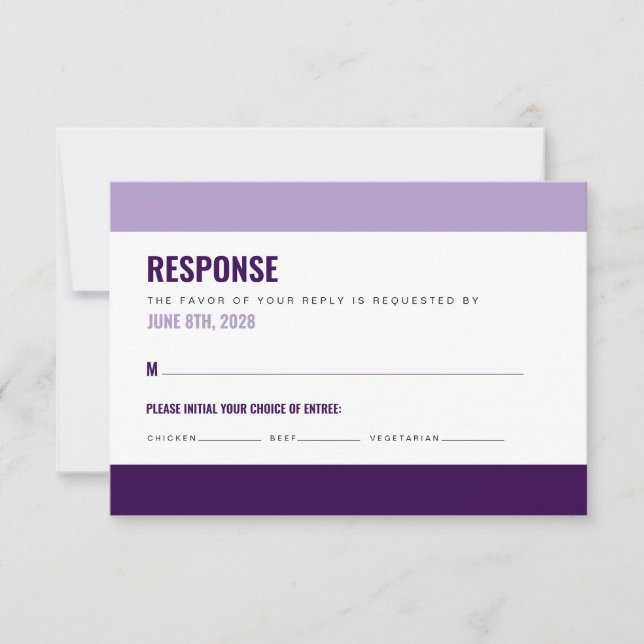 Tarjeta de RSVP Negrita y Colorida (Anverso)